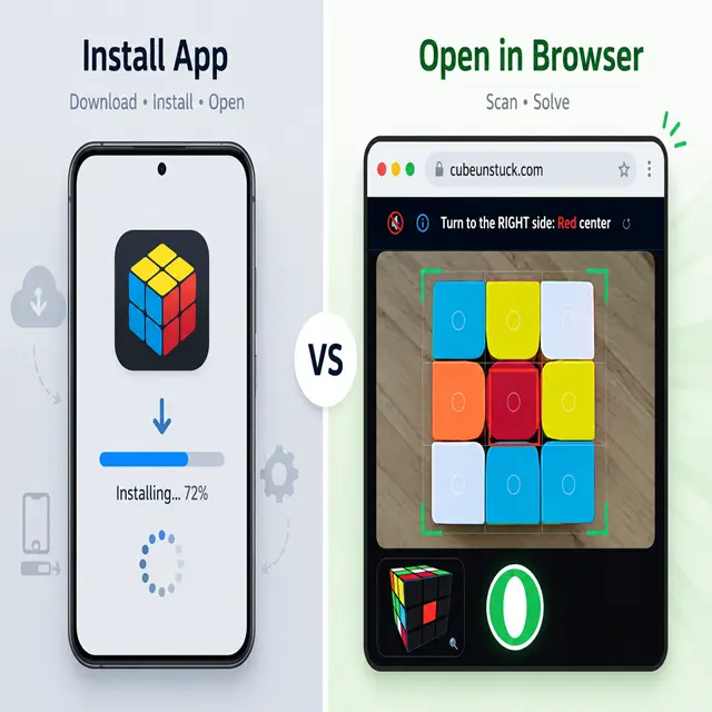 Rubik's Cube Solver App vs. Online Scanner
