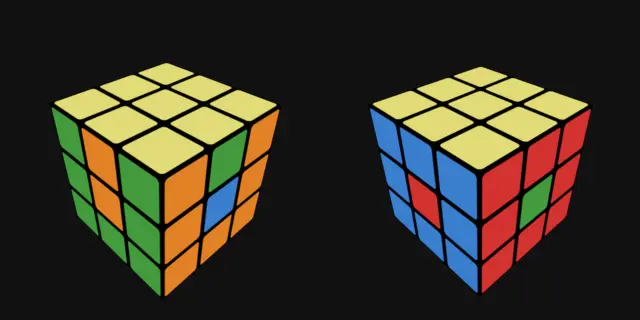 Solvable cube with swapped edges and shifted centers