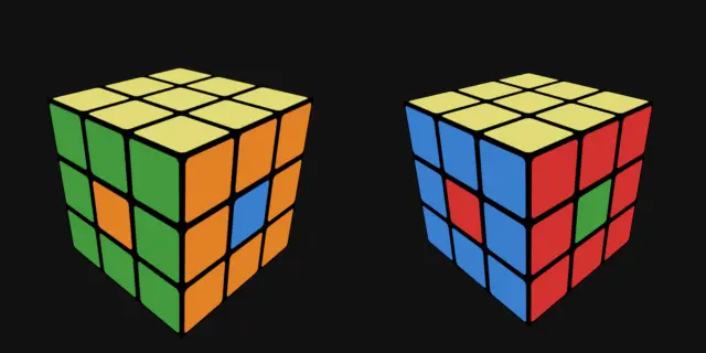 Shifted center caps making a cube unsolvable
